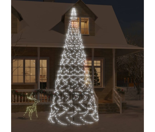 Árbol de Navidad en asta bandera 1400 LED blanco frío 500 cm