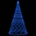 Árbol de Navidad en asta de bandera 1400 LED azul 500 cm