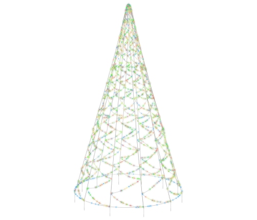 Árbol de Navidad en asta de bandera 1400 LED de colores 500 cm