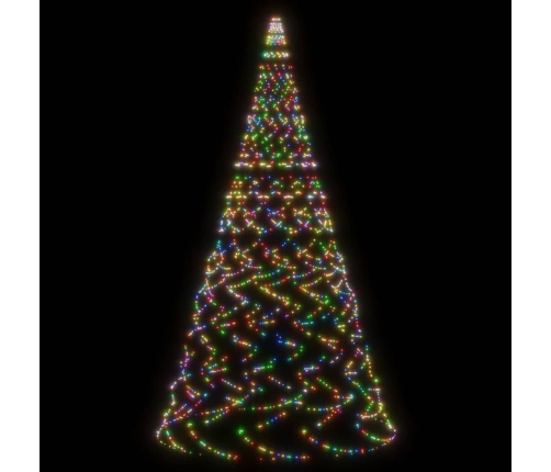 Árbol de Navidad en asta de bandera 1400 LED de colores 500 cm