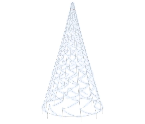 Árbol de Navidad en asta bandera 3000 LED blanco frío 800 cm