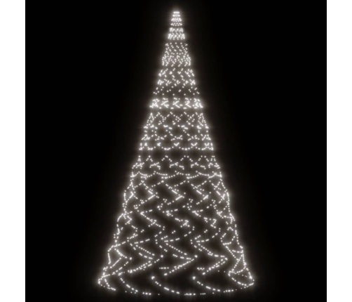 Árbol de Navidad en asta bandera 3000 LED blanco frío 800 cm