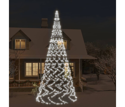 Árbol de Navidad en asta bandera 3000 LED blanco frío 800 cm