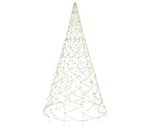 Árbol de Navidad en asta de bandera 3000 LED de colores 800 cm