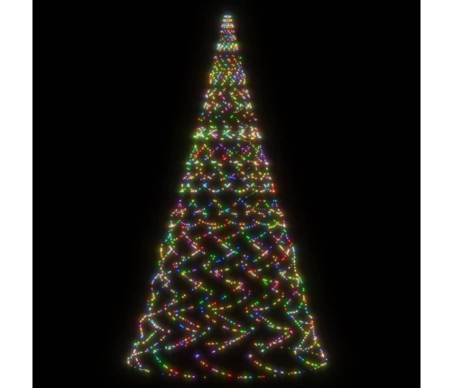 Árbol de Navidad en asta de bandera 3000 LED de colores 800 cm