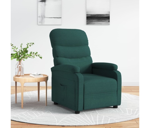 Sillón reclinable de tela verde oscuro