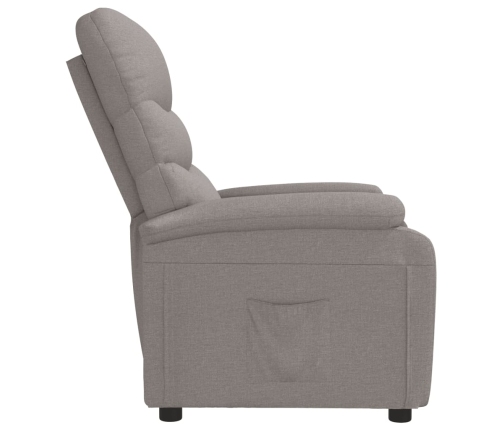 Sillón reclinable de tela gris taupe