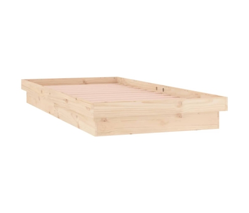 Estructura de cama LED sin colchón madera maciza 90x200 cm