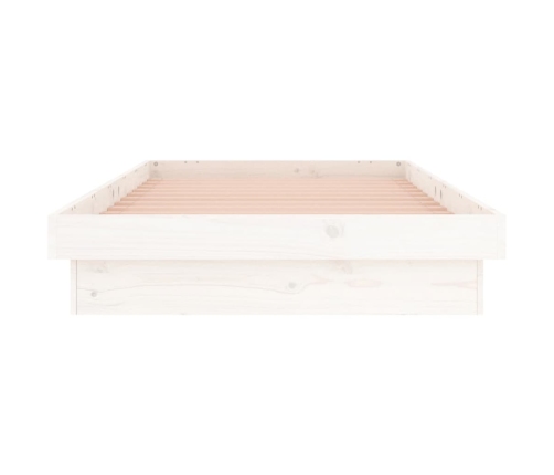 Estructura cama LED sin colchón madera maciza blanco 90x200 cm