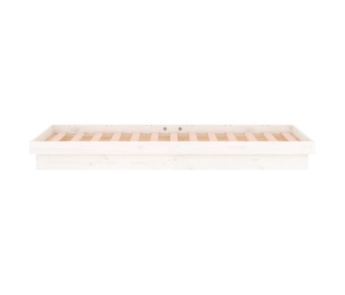 Estructura cama LED sin colchón madera maciza blanco 90x200 cm