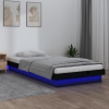 Estructura de cama con LED madera maciza negra 90x200 cm