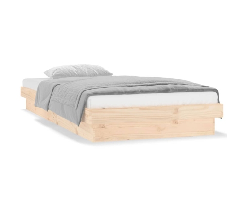 vidaXL Estructura de cama con LED madera maciza 100x200 cm