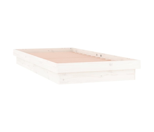 vidaXL Estructura de cama con LED madera maciza blanca 100x200 cm