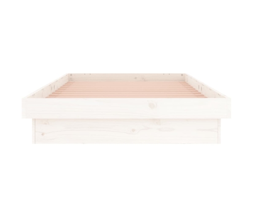 vidaXL Estructura de cama con LED madera maciza blanca 100x200 cm