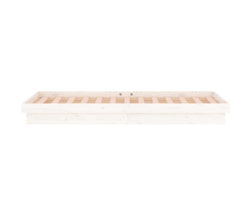 vidaXL Estructura de cama con LED madera maciza blanca 100x200 cm