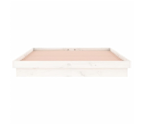 vidaXL Estructura de cama con LED madera maciza blanca 120x200 cm