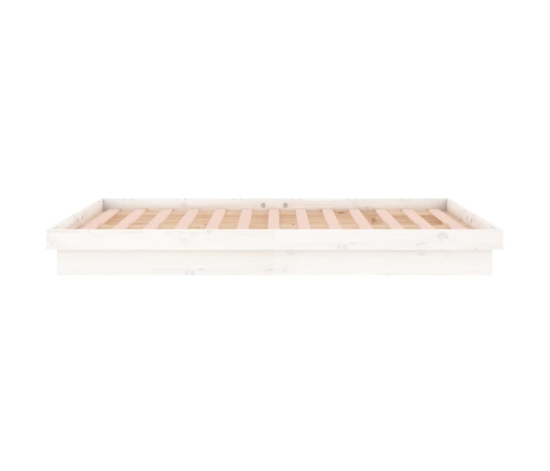 Estructura cama LED sin colchón madera maciza blanco 120x200 cm