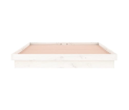 vidaXL Estructura de cama con LED madera maciza blanca 180x200 cm