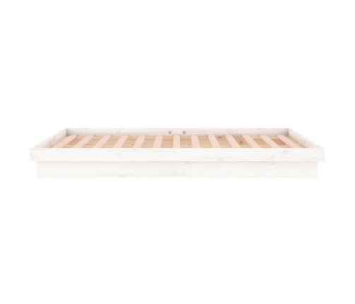 vidaXL Estructura de cama con LED madera maciza blanca 180x200 cm