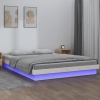 Estructura cama LED sin colchón madera maciza blanco 200x200 cm