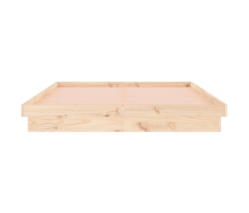 Estructura de cama con LED madera maciza 140x190 cm