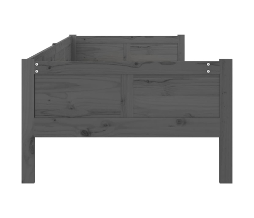 vidaXL Sofá cama de madera maciza de pino gris 90x200 cm