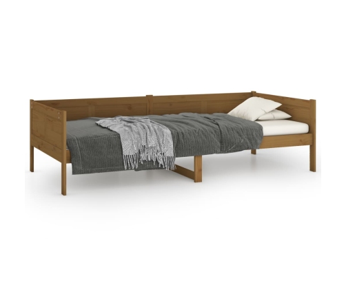 Sofá cama sin colchón madera maciza pino marrón miel 90x200 cm