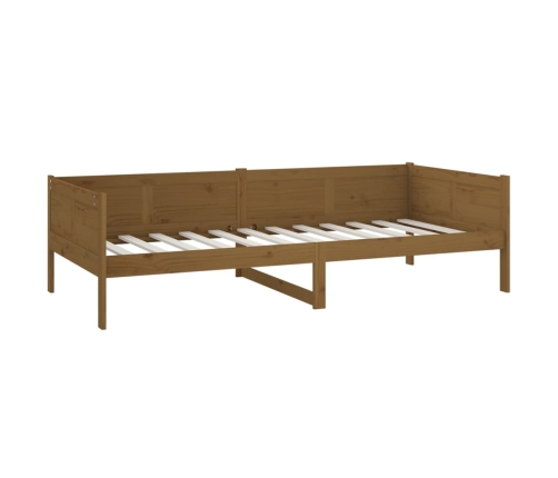 Sofá cama sin colchón madera maciza pino marrón miel 90x200 cm