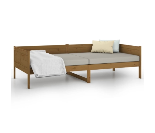 Sofá cama sin colchón madera maciza pino marrón miel 90x200 cm