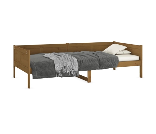 Sofá cama madera maciza de pino marrón miel 80x200 cm