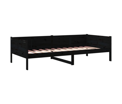 Sofá cama madera maciza de pino negro 80x200 cm