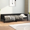 Sofá cama madera maciza de pino negro 80x200 cm