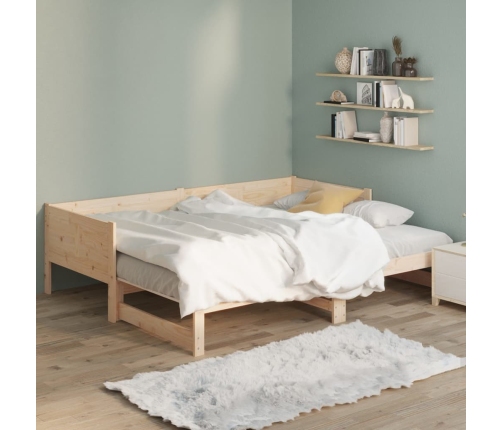 Sofá cama extraíble madera maciza de pino 2x(90x200) cm