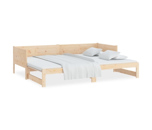 Sofá cama extraíble madera maciza de pino 2x(90x200) cm