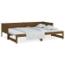 Sofá cama extraíble madera maciza marrón miel 2x(90x200) cm