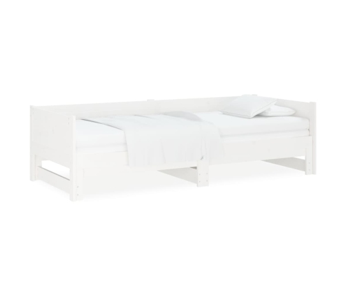 Sofá cama extraíble madera maciza de pino blanco 2x(80x200) cm