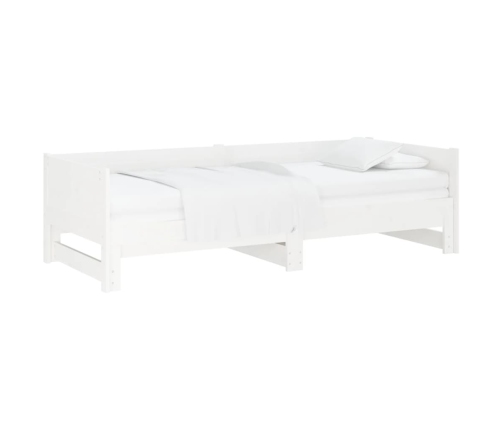 Sofá cama extraíble madera maciza de pino blanco 2x(80x200) cm