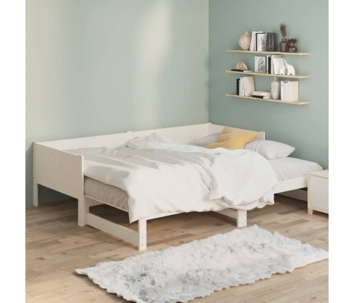 Sofá cama extraíble madera maciza de pino blanco 2x(80x200) cm