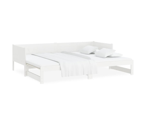 Sofá cama extraíble madera maciza de pino blanco 2x(80x200) cm