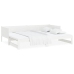 Sofá cama extraíble madera maciza de pino blanco 2x(80x200) cm