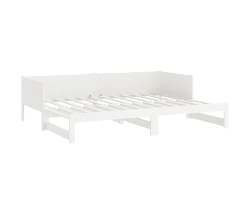 Sofá cama extraíble madera maciza de pino blanco 2x(80x200) cm