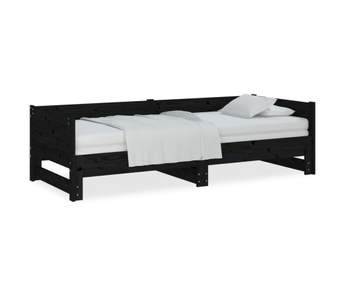 Sofá cama extraíble sin colchón negro 2x(90x190) cm