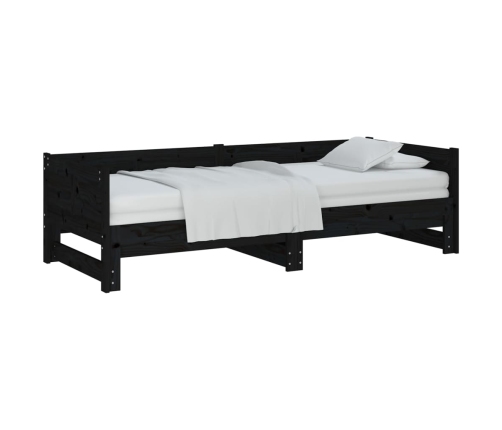 Sofá cama extraíble sin colchón negro 2x(90x190) cm