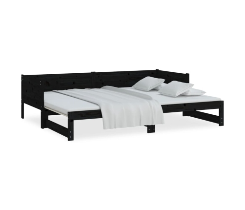 Sofá cama extraíble sin colchón negro 2x(90x190) cm