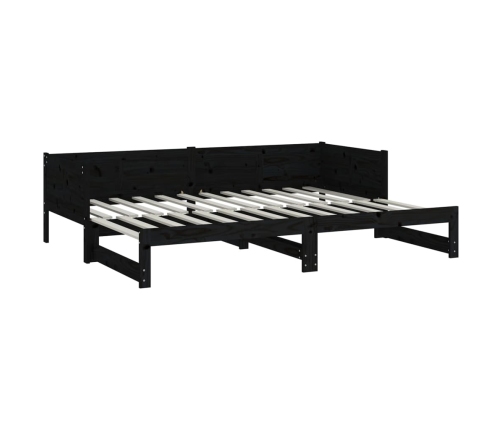 Sofá cama extraíble sin colchón negro 2x(90x190) cm