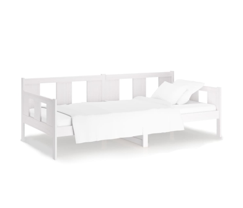 vidaXL Sofá cama madera maciza de pino blanco 80x200 cm