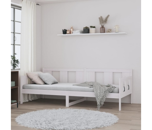 vidaXL Sofá cama madera maciza de pino blanco 80x200 cm