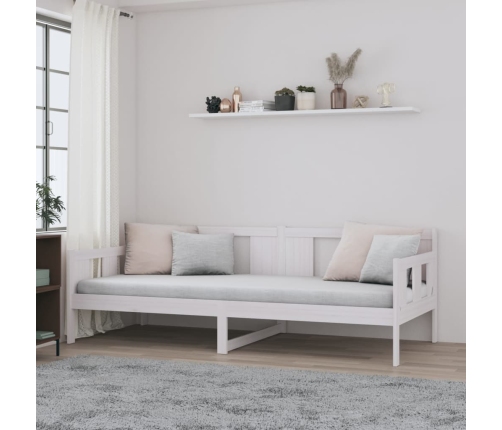 vidaXL Sofá cama madera maciza de pino blanco 80x200 cm