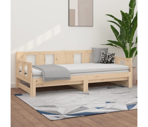 Sofá cama extraíble madera maciza de pino 2x(90x200) cm