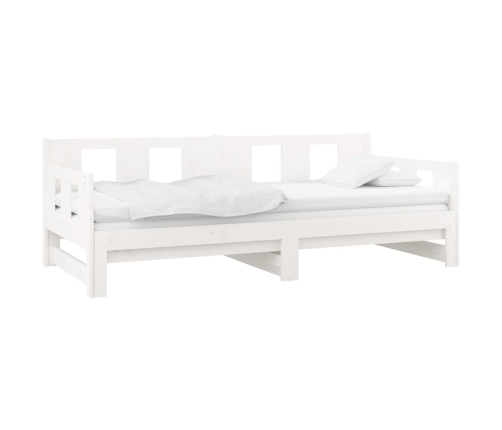 Sofá cama extraíble madera maciza de pino blanco 2x(90x200) cm